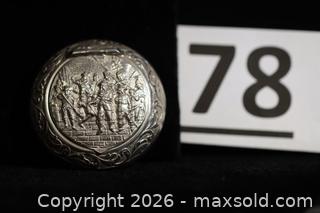 MaxSold Auction: Antique Dutch Silver Pill or Snuff Box with a Repoussé Design - Phoenixville (Pennsylvania, USA) SELLER MANAGED Charity/Fundraising Online Auction - Church Street