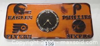 MaxSold Auction: Philadelphia Sports Teams Clock for your Man Cave - Phoenixville (Pennsylvania, USA) SELLER MANAGED Charity/Fundraising Online Auction - Church Street