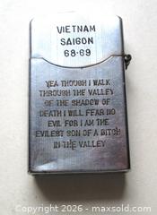 MaxSold Auction: Saigon Vietnam Lighter, 1968-1969 - Phoenixville (Pennsylvania, USA) SELLER MANAGED Charity/Fundraising Online Auction - Church Street