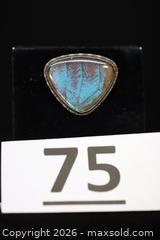 MaxSold Auction: Sterling Silver (.925 Silver) Brooch/Pin with Bluish Stone - Phoenixville (Pennsylvania, USA) SELLER MANAGED Charity/Fundraising Online Auction - Church Street