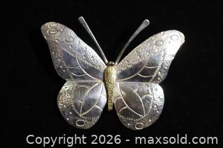 MaxSold Auction: Sterling Silver (.925 Silver) Butterfly Brooch/Pin - Phoenixville (Pennsylvania, USA) SELLER MANAGED Charity/Fundraising Online Auction - Church Street