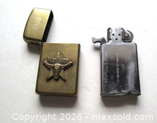 MaxSold Auction: Vintage 1990s Marlboro Long Horn Steer Star Brass Zippo Lighter - Phoenixville (Pennsylvania, USA) SELLER MANAGED Charity/Fundraising Online Auction - Church Street