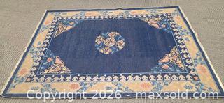 MaxSold Auction: Vintage Art Deco Rug with an Indigo Blue Field and Floral Motifs - Phoenixville (Pennsylvania, USA) SELLER MANAGED Charity/Fundraising Online Auction - Church Street