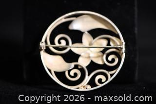 MaxSold Auction: Vintage Brooch with Flowers from Denmark - Phoenixville (Pennsylvania, USA) SELLER MANAGED Charity/Fundraising Online Auction - Church Street