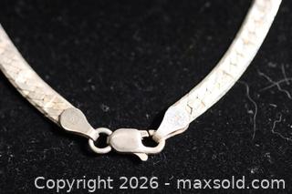 MaxSold Auction: Vintage Italy Sterling Silver (925 Silver) Woven Patterned Necklace - Phoenixville (Pennsylvania, USA) SELLER MANAGED Charity/Fundraising Online Auction - Church Street