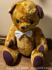MaxSold Auction: 18in Golden Brown Teddy Bear Plush with Bow Tie - Toronto (Ontario, Canada) SELLER MANAGED Downsizing Online Auction - O'Connor Drive (CONDO)