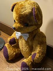 MaxSold Auction: 18in Golden Brown Teddy Bear Plush with Bow Tie - Toronto (Ontario, Canada) SELLER MANAGED Downsizing Online Auction - O'Connor Drive (CONDO)