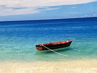 MaxSold Auction: Art Print of Beach Scene with Floating Rowboat  - Campbell (California, USA) SHORT NOTICE PARTNER MANAGED Estate Sale Online Auction - Dell Ave.