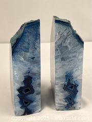 MaxSold Auction: Blue Polished Agate Geode Bookends - Campbell (California, USA) SHORT NOTICE PARTNER MANAGED Estate Sale Online Auction - Dell Ave.
