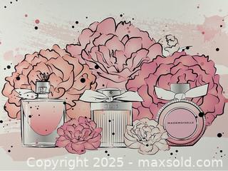 MaxSold Auction: Canvas Art Print of Flowers and Perfume Bottles - Campbell (California, USA) SHORT NOTICE PARTNER MANAGED Estate Sale Online Auction - Dell Ave.