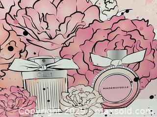 MaxSold Auction: Canvas Art Print of Flowers and Perfume Bottles - Campbell (California, USA) SHORT NOTICE PARTNER MANAGED Estate Sale Online Auction - Dell Ave.