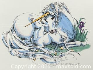 MaxSold Auction: Framed Art of a Mother Unicorn and Baby - Campbell (California, USA) SHORT NOTICE PARTNER MANAGED Estate Sale Online Auction - Dell Ave.