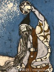 MaxSold Auction: Framed Batik Fabric of a Wizard - Campbell (California, USA) SHORT NOTICE PARTNER MANAGED Estate Sale Online Auction - Dell Ave.
