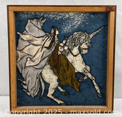 MaxSold Auction: Framed Batik Fabric of a Woman and Unicorn - Campbell (California, USA) SHORT NOTICE PARTNER MANAGED Estate Sale Online Auction - Dell Ave.