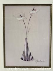 MaxSold Auction: Print of Flowers in a Bud Vase “Silent Beauties II” - Campbell (California, USA) SHORT NOTICE PARTNER MANAGED Estate Sale Online Auction - Dell Ave.