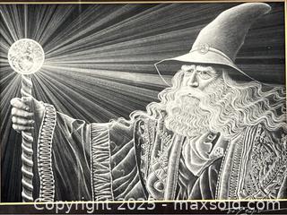 MaxSold Auction: Signed Art Illustration of a Wizard - Campbell (California, USA) SHORT NOTICE PARTNER MANAGED Estate Sale Online Auction - Dell Ave.