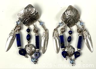MaxSold Auction: Sterling Silver and Lapis Stone Earrings - Campbell (California, USA) SHORT NOTICE PARTNER MANAGED Estate Sale Online Auction - Dell Ave.