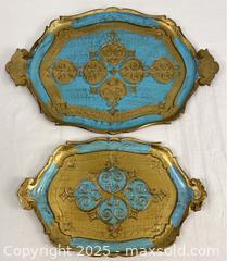 MaxSold Auction: Vintage MCM Italian Florentine Gilt and Blue Trays - Campbell (California, USA) SHORT NOTICE PARTNER MANAGED Estate Sale Online Auction - Dell Ave.