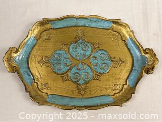 MaxSold Auction: Vintage MCM Italian Florentine Gilt and Blue Trays - Campbell (California, USA) SHORT NOTICE PARTNER MANAGED Estate Sale Online Auction - Dell Ave.