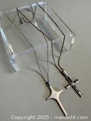 MaxSold Auction: (2) 925 Silver Cross Necklaces - Marked  - Toronto (Ontario, Canada) PARTNER MANAGED Reseller Online Auction - Queen Street Wt.