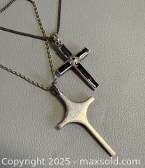 MaxSold Auction: (2) 925 Silver Cross Necklaces - Marked  - Toronto (Ontario, Canada) PARTNER MANAGED Reseller Online Auction - Queen Street Wt.