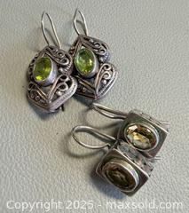 MaxSold Auction: (2) Pairs Vintage Gemstone Earrings - Marked  - Toronto (Ontario, Canada) PARTNER MANAGED Reseller Online Auction - Queen Street Wt.
