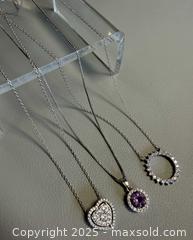 MaxSold Auction: (3) 925 Silver Necklaces - Marked  - Toronto (Ontario, Canada) PARTNER MANAGED Reseller Online Auction - Queen Street Wt.