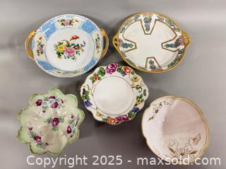 MaxSold Auction: (5 Pcs) Antique Japanese Hand Painted Porcelain Bowls  (Nippon & Noritake)  - Toronto (Ontario, Canada) PARTNER MANAGED Reseller Online Auction - Queen Street Wt.