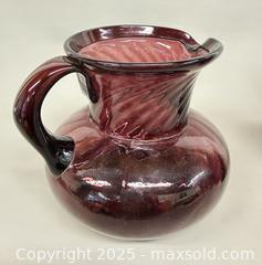 MaxSold Auction: (6) Amethyst Purple Empoli Art Glass Swirl Drinking Glasses with Matching Pitcher  - Toronto (Ontario, Canada) PARTNER MANAGED Reseller Online Auction - Queen Street Wt.