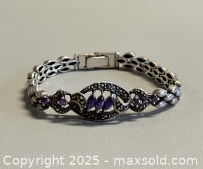 MaxSold Auction: Art Deco 925 Silver Purple Alexandrite & Marcasite Bracelet - Toronto (Ontario, Canada) PARTNER MANAGED Reseller Online Auction - Queen Street Wt.
