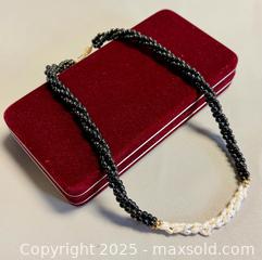 MaxSold Auction: Black Coral & Freshwater Pearl Necklace with 14K Yellow Gold Clasp - Marked  - Toronto (Ontario, Canada) PARTNER MANAGED Reseller Online Auction - Queen Street Wt.