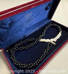 MaxSold Auction: Black Coral & Freshwater Pearl Necklace with 14K Yellow Gold Clasp - Marked  - Toronto (Ontario, Canada) PARTNER MANAGED Reseller Online Auction - Queen Street Wt.
