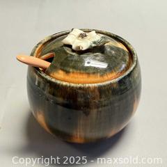 MaxSold Auction: MCM Signed Canadian Pottery Lidded Sugar Bowl with Spoon By Ineke British Columbia - Toronto (Ontario, Canada) PARTNER MANAGED Reseller Online Auction - Queen Street Wt.