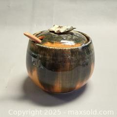 MaxSold Auction: MCM Signed Canadian Pottery Lidded Sugar Bowl with Spoon By Ineke British Columbia - Toronto (Ontario, Canada) PARTNER MANAGED Reseller Online Auction - Queen Street Wt.