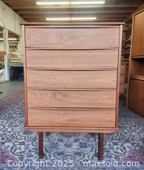MaxSold Auction: MCM Teak 5-Drawer Dresser  - Toronto (Ontario, Canada) PARTNER MANAGED Reseller Online Auction - Queen Street Wt.