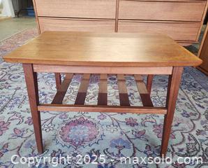 MaxSold Auction: MCM Teak Coffee Table with Magazine Rack  - Toronto (Ontario, Canada) PARTNER MANAGED Reseller Online Auction - Queen Street Wt.