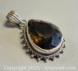 MaxSold Auction: Old 925 Silver Smoky Quartz Pendant - Marked  - Toronto (Ontario, Canada) PARTNER MANAGED Reseller Online Auction - Queen Street Wt.
