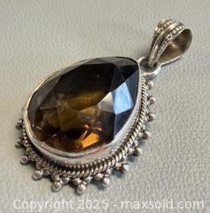 MaxSold Auction: Old 925 Silver Smoky Quartz Pendant - Marked  - Toronto (Ontario, Canada) PARTNER MANAGED Reseller Online Auction - Queen Street Wt.