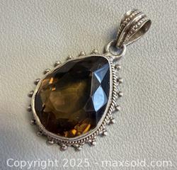 MaxSold Auction: Old 925 Silver Smoky Quartz Pendant - Marked  - Toronto (Ontario, Canada) PARTNER MANAGED Reseller Online Auction - Queen Street Wt.