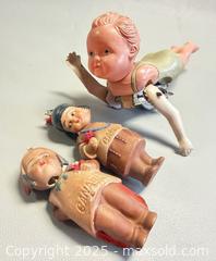 MaxSold Auction: ** RARE ** Antique Wind Up Swimmer Doll (Japan) & (2) Vintage Bisque "Frozen Charlotte" Native American Dolls - Toronto (Ontario, Canada) PARTNER MANAGED Reseller Online Auction - Queen Street Wt.