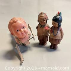 MaxSold Auction: ** RARE ** Antique Wind Up Swimmer Doll (Japan) & (2) Vintage Bisque "Frozen Charlotte" Native American Dolls - Toronto (Ontario, Canada) PARTNER MANAGED Reseller Online Auction - Queen Street Wt.