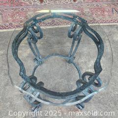 MaxSold Auction: Rod Iron / Glass Top End Table  - Toronto (Ontario, Canada) PARTNER MANAGED Reseller Online Auction - Queen Street Wt.