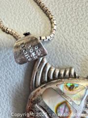 MaxSold Auction: Vintage 925 Silver Abalone Fish Necklace - Marked  - Toronto (Ontario, Canada) PARTNER MANAGED Reseller Online Auction - Queen Street Wt.