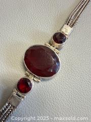 MaxSold Auction: Vintage 925 Silver Gemstone Bracelet - Marked  - Toronto (Ontario, Canada) PARTNER MANAGED Reseller Online Auction - Queen Street Wt.