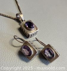 MaxSold Auction: Vintage 925 Silver Necklace & Earrings Set - Marked  - Toronto (Ontario, Canada) PARTNER MANAGED Reseller Online Auction - Queen Street Wt.