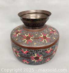 MaxSold Auction: Vintage Engraved Mixed Copper & Brass Hand Painted Vase  - Toronto (Ontario, Canada) PARTNER MANAGED Reseller Online Auction - Queen Street Wt.