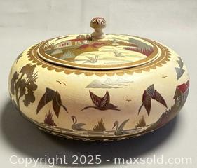 MaxSold Auction: Vintage Hand Painted Wooden Box / Lidded Bowl   - Toronto (Ontario, Canada) PARTNER MANAGED Reseller Online Auction - Queen Street Wt.