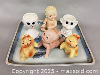 MaxSold Auction: Vintage Signed El Palomar Hand-Painted Pottery Trinket Tray, (2)  Vintage Italian Egg Holders & More  - Toronto (Ontario, Canada) PARTNER MANAGED Reseller Online Auction - Queen Street Wt.