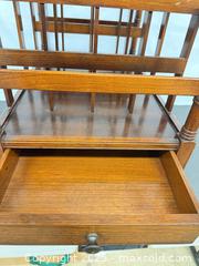 MaxSold Auction: Vintage Victorian Freestanding Burr / Canterbury By Smith Cabinet Mfg - Toronto (Ontario, Canada) PARTNER MANAGED Reseller Online Auction - Queen Street Wt.