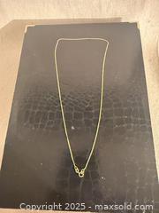 MaxSold Auction: 14K Yellow Gold 18 inch Necklace 1.29 grams  with Spring Ring Clasp - Toronto (Ontario, Canada) SELLER MANAGED Downsizing Online Auction -  Weston Road (CONDO)